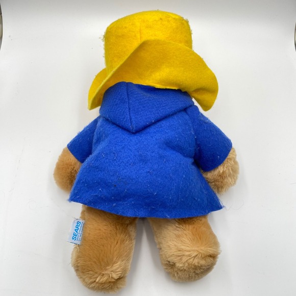 Vintage Paddington Bear 16" Plush Sears Kids Gifts Yellow‎ Hat Blue Coat Stuffed - Picture 5 of 9